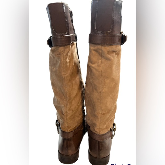 Mootsies Tootsies Knee High Two Toned Brown riding Boots size 7.5M - Picture 2 of 12